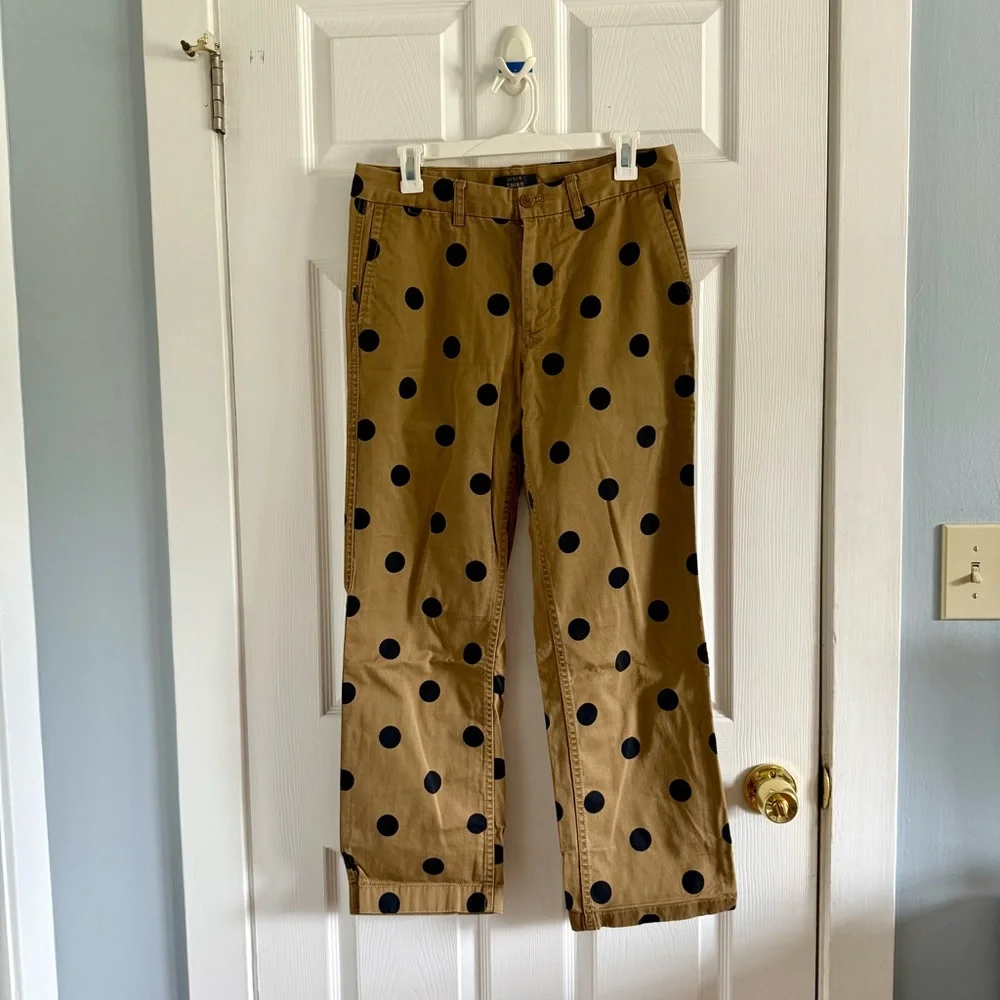 J.Crew Size 6 Chino Polka Dot Tan Khaki Pants - Picture 6 of 10